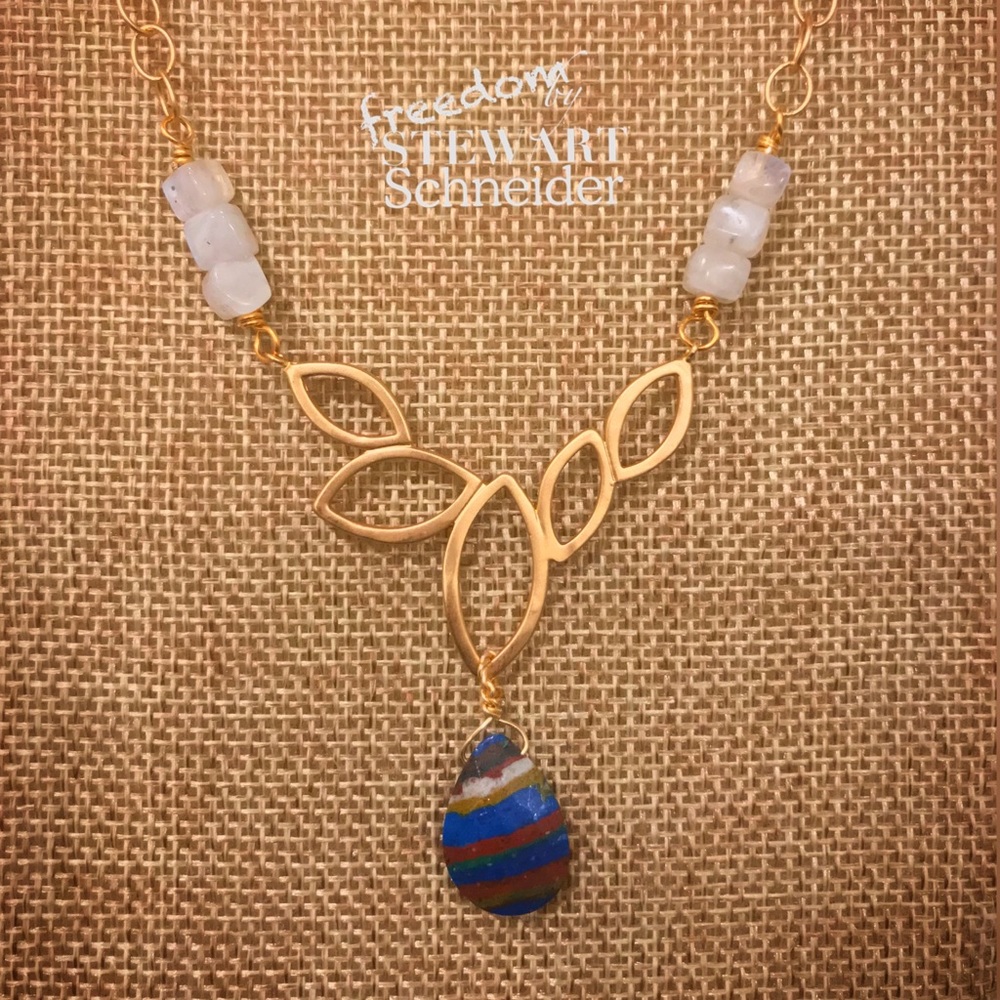 Rainbow statement necklace